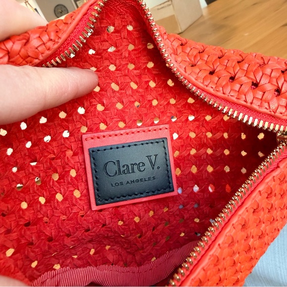 Clare V PETITE FANNY in Bright Poppy Rattan NWT $345 - Picture 7 of 11